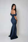 Pretty As Ever Jacquard Floral Maxi Dress - Navy