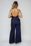 Strut & Stripe Belted Halter Jumpsuit - Navy