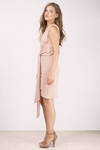 Bless'ed Are the Meek Coil Nude Wrap Dress