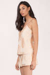 Finders Keepers Insominia Nude Cube Satin Sheer Shorts