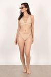 Power of Love Triangle Cutout Bikini Top - Nude