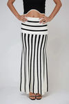 Stripe It Right Knit Maxi Skirt - Off White/Black