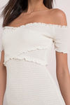 Harlow Off White Off Shoulder Bodycon Dress