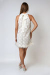 Heaven Sent Lace Feather Mini Dress - Off White
