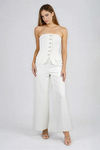 Light & Breezy Strapless Jumpsuit- Off White