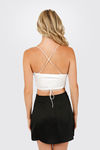 Looking Lost Off White Lace Up Strappy Crop Tank Top