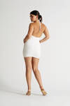 Lyla Off White Halter Cutout Bodycon Mini Dress