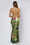 Call Me Darling Floral Open Back Maxi Dress - Olive