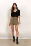 Jessica Asymmetrical Skort - Olive