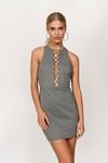 Lace Up To No Good Olive Bodycon Dress