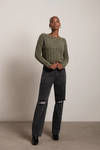 Lillie Olive Chenille Knit Crop Sweater