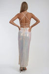 Levitating Sequin Slit Maxi Dress - Opal