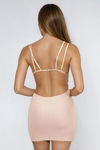 Everyday Glam Plunge Backless Mini Dress - Peach