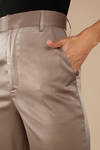 Davida Pewter Wide Leg Satin Trouser