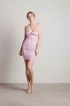 Dani Pink Ribbed Ruched Bodycon Mini Dress