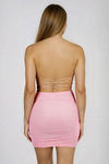 Flirty Vibes Halter Cowl Bodycon Mini Dress - Pink