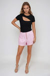 Pure Bliss Button From Shorts - Pink