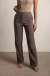 Brielle Plum Straight Leg Trouser Pants