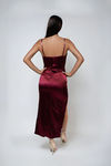 Midnight Lace Sweetheart Slit Maxi Dress - Plum