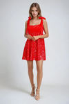 Candy Rush Velvet Sequin Mini Dress - Red