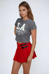 Daring Chic Pleated Buckle Skort - Red