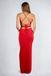 Hot Desire Halter Cutout Maxi Dress - Red