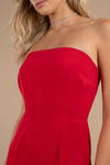 Janine Red  Strapless Jumpsuit