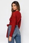 Just For You Red Wrap Sweater