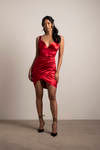 Last Forever Corset Asymmetrical Mini Dress - Red