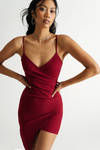 Natasha Red Asymmetrical Bodycon Dress