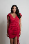 Savannah Red Surplice Dress