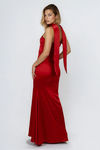 Subtle Slay Strapless Satin Maxi Dress - Red