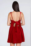 Sweet Embrace Square Neck A-line Mini Dress - Red
