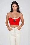 Sweet Tease Cutout Bow Cami Top - Red