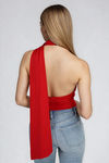 The Showstopper Cowl Halter Bodysuit - Red