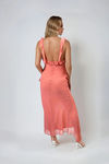 Lover's Gaze V Neck Ruffle Maxi Dress - Rose