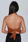 Rustic Allure Suede Halter Top - Rust