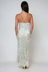 Tempt Me Cowl Sequin Midi Dress - Silver Multi