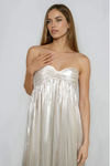 Star Moment Strapless Pleated Maxi Dress - Silver