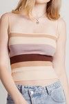 Tip Off Tan Knitted Stripe Colorblock Tank Top