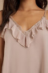 Aster Taupe Chiffon Ruffle Cami