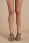 Buckle Up Taupe Suede Booties