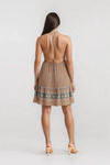 Camryn Taupe Tiered Babydoll Mini Dress