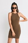 Kiss Me Taupe Knitted Bodycon Dress