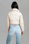 Sleek Chill Cropped Puffer Jacket - Taupe