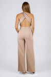 Sultry Vibe Open Back Jumpsuit - Taupe