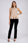 Workday Chic Peplum Top - Taupe