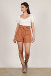 Carden Terracotta Belted Shorts
