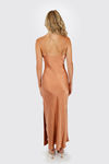 This Moment Satin Cowl Neck Maxi Dress - Terracotta