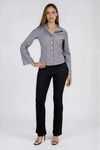 Own the Day Pinstripe Long Sleeve Shirt - Washed Black